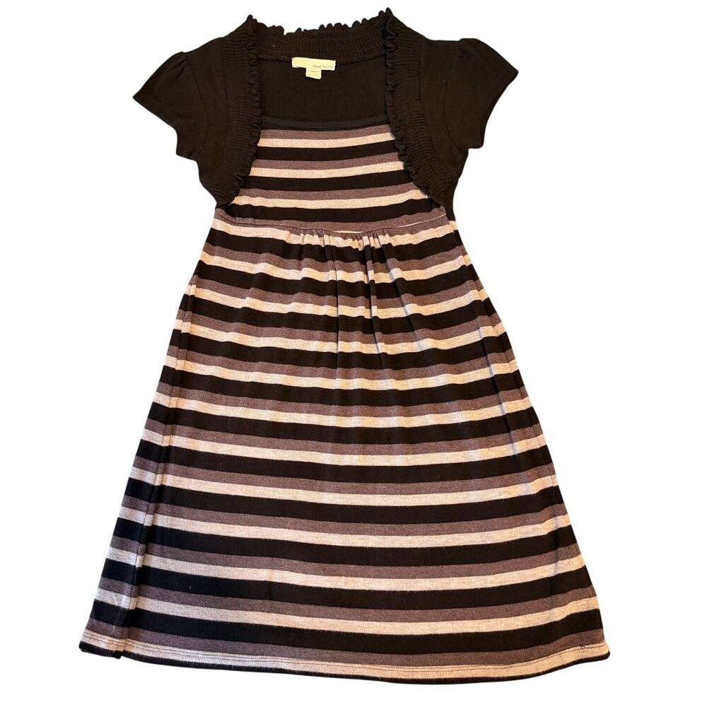 Derek Heart Women's S Black Gray Striped Knit Sweater Dress